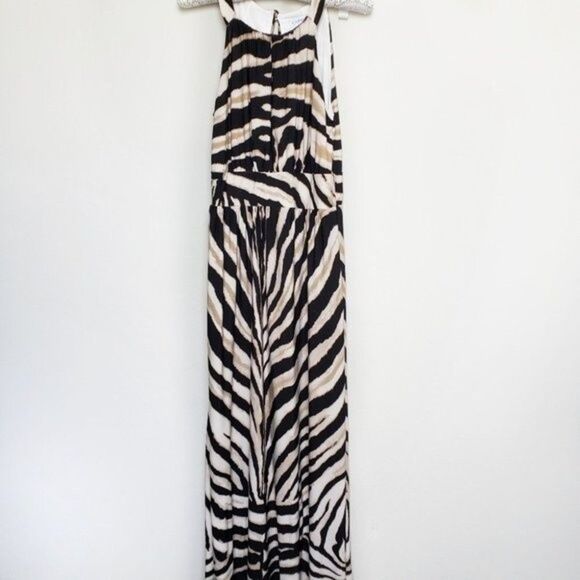 Carmen Marc Valvo Animal Print Evening Maxi Dress Size Small - Picture 2 of 10
